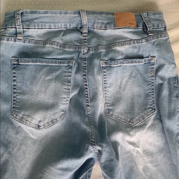 Blue Skinny Jeans, Super High Waisted Fit, Curvy Jeggins!           -AEROPOSTALE - Picture 4 of 5